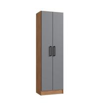 Armário para Escritório 2 Portas 177x52x34 cm Laranja/Freijó/Cinza