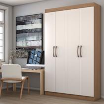 Armário para Escritório Albuquerque 4 Portas 8 Prateleiras Off White/Nogueira - Panorama Móveis Armário para Escritório Albuquerque 4 Portas 8 Prateleiras Off White/Nogueira - Panorama Móveis