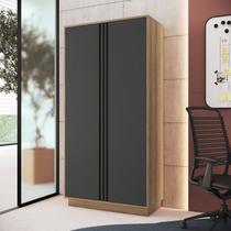Armário para Escritório Alto com 2 Portas Mel e Grafite Office - FAEMA Armário para Escritório Alto com 2 Portas Mel e Grafite Office - FAEMA