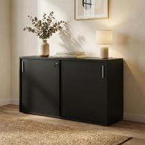 Armário para Escritório Baixo com 2 Portas de Correr e Chave 120cm x 42cm F5 Office Armário para Escritório Baixo com 2 Portas de Correr e Chave 120cm x 42cm F5 Office
