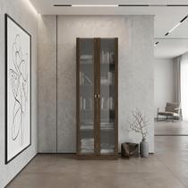Armário para Escritório com 2 Portas de Vidro e 5 Prateleiras ME4115 Marrom
