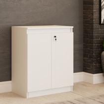 Armário para Escritório Eva 2 Portas com Chave Baixo Branco - Panorama Móveis Armário para Escritório Eva 2 Portas com Chave Baixo Branco - Panorama Móveis