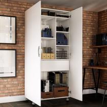 Armário para Escritório Multi 2 Portas Com Rodízio Branco - Pnr Móveis Armário para Escritório Multi 2 Portas Com Rodízio Branco - Pnr Móveis