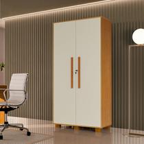 Armário para Escritório Multiuso 2 Portas com Chave 100% MDF Dacar Marrom/Marrome/Off White Armário para Escritório Multiuso 2 Portas com Chave 100% MDF Dacar Marrom/Marrome/Off White