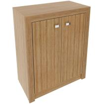 Armário Para Escritório Multiuso Baixo 2 Portas Amêndoa