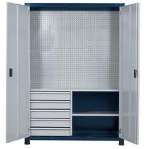 Armário para Ferramentas 2 Prateleiras 5 Gavetas Painel Ferramentas Kit Ganchos 45 Peças ORK