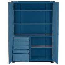 Armário para ferramentas com 3 prateleiras 5 gavetas e portas de vidro - AM-1006