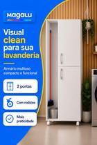 Armário Para Produtos de Limpeza Com Rodízios Prateleiras e Amplo Espaço