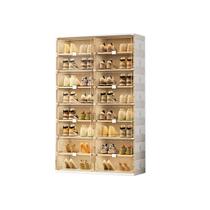 Armário para Sapatos wesimple 32 Pares 2 Fileiras 8 Prateleiras