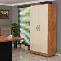 Armário Pequeno Para Escritório 2 Portas Multifuncional Puxador Metálico