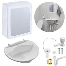 Armário + Pia 4L + Sifão + Engate + Torneira + Veda Rosca