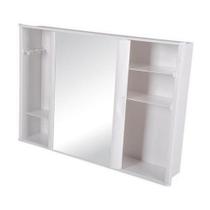 Armário Plástico Branco 29x41cm Com Porta De Correr E Espelho - Resistente E Fácil Limpeza