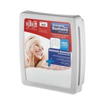 Armário Plástico Para Banheiro 38x35cm Cinza Claro - Fácil Instalação - Espelho 31x27cm Armário Plástico Para Banheiro 38x35cm Cinza Claro - Fácil Instalação - Espelho 31x27cm