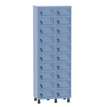 Armário Porta Objetos de Aço 2 Vãos 20 Portas Fechadura Pandin 1,90 m Azul Dali Armário Porta Objetos de Aço 2 Vãos 20 Portas Fechadura Pandin 1,90 m Azul Dali