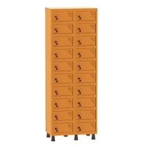 Armário Porta Objetos de Aço 2 Vãos 20 Portas Fechadura Pandin 1,90 m Laranja Picasso