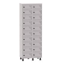 Armário Porta Objetos de Aço 2 Vãos 20 Portas Pitão Pandin 1,90 m Cinza Cristal Armário Porta Objetos de Aço 2 Vãos 20 Portas Pitão Pandin 1,90 m Cinza Cristal