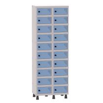 Armário Porta Objetos de Aço 2 Vãos 20 Portas Pitão Pandin 1,90 m Cinza e Azul Dali Armário Porta Objetos de Aço 2 Vãos 20 Portas Pitão Pandin 1,90 m Cinza e Azul Dali