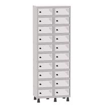 Armário Porta Objetos de Aço 2 Vãos 20 Portas Pitão Pandin 1,90 m Cinza e Branco Armário Porta Objetos de Aço 2 Vãos 20 Portas Pitão Pandin 1,90 m Cinza e Branco