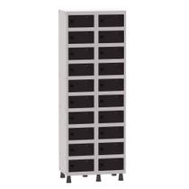 Armário Porta Objetos de Aço 2 Vãos 20 Portas Pitão Pandin 1,90 m Cinza e Preto Armário Porta Objetos de Aço 2 Vãos 20 Portas Pitão Pandin 1,90 m Cinza e Preto