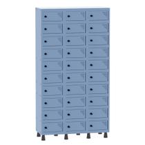 Armário Porta Objetos de Aço 3 Vãos 30 Portas Pitão Pandin 1,90 m Azul Dali