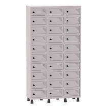 Armário Porta Objetos de Aço 3 Vãos 30 Portas Pitão Pandin 1,90 m Cinza Cristal Armário Porta Objetos de Aço 3 Vãos 30 Portas Pitão Pandin 1,90 m Cinza Cristal