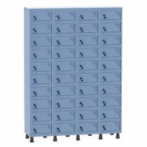 Armário Porta Objetos de Aço 4 Vãos 40 Portas Fechadura Pandin 1,90 m Azul Dali Armário Porta Objetos de Aço 4 Vãos 40 Portas Fechadura Pandin 1,90 m Azul Dali