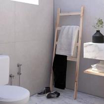 Armário Porta Toalha Madeira Natural Otimizador Para Objetos
