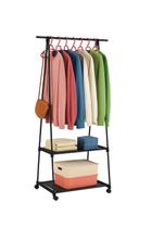 Armário Portátil Arara Roupas 2 Prateleiras Rodas Sapateira Armário Portátil Arara Roupas 2 Prateleiras Rodas Sapateira