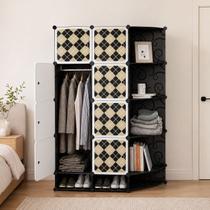 Armário Portátil Modular Organizador Com Sapateira Cabideiro 15 Compartimentos