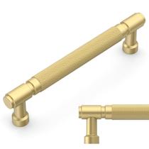 Armário Pulls Amerdeco, ouro escovado, 16 cm, orifício central, pacote com 10