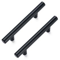 Armário puxa aço inoxidável Aegero Matte Black 7,5 cm