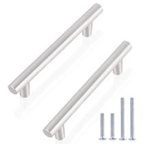 Armário Puxa Aço Inoxidável de Níquel Acetinado Gobrico 96 mm, pacote com 30