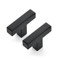 Armário puxa aço inoxidável preto fosco quadrado Ravinte de 2 cm