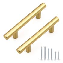 Armário puxa aço inoxidável Probrico Gold, furo de 76 mm, pacote com 15