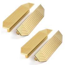 Armário puxa alças de polígono BaiNong Brass, pacote com 4 alças poligonais de 14 cm Armário puxa alças de polígono BaiNong Brass, pacote com 4 alças poligonais de 14 cm