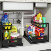 Armário removível Under Sink Organizer REALINN, pacote com 2 unidades