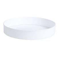 Armário rotativo de 360 graus Organizador da cozinha banheiro cosmético bandeja de armazenamento de mesa giratória placa de rack redondo não-deslizamento - Branco