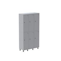 Armário Roupeiro 6 Portas Aço Pitão Grp 503/6 Cinza