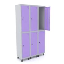 Armário Roupeiro 6 Portas Aço Pitão Grp 503/6 Cinza Armário Roupeiro 6 Portas Aço Pitão Grp 503/6 Cinza