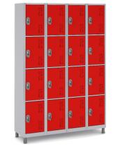 Armário Roupeiro Aço 16 Portas 19113041Cm Volume C/ Tranca Armário Roupeiro Aço 16 Portas 19113041Cm Volume C/ Tranca