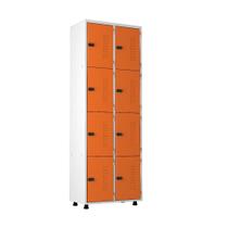 Armário Roupeiro Aço 8 Portas Academia Guarda Volume EA702 Laranja Armário Roupeiro Aço 8 Portas Academia Guarda Volume EA702 Laranja