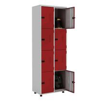 Armário Roupeiro Aço 8 Portas Academia Guarda Volume EA702 Vermelho Armário Roupeiro Aço 8 Portas Academia Guarda Volume EA702 Vermelho