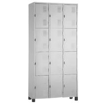Armário Roupeiro De Aço 12 Portas Vestiário Academia Locker Cinza