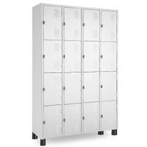 Armário Roupeiro De Aço 16 Portas Vestiário Academia Locker Cinza - CONEXÃO OFFICE Armário Roupeiro De Aço 16 Portas Vestiário Academia Locker Cinza - CONEXÃO OFFICE