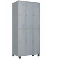 Armário Roupeiro De Aço 6 Portas Vestiário Academia Locker Cinza