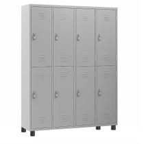 Armário Roupeiro De Aço 8 Portas Vestiário Academia Locker Cinza Armário Roupeiro De Aço 8 Portas Vestiário Academia Locker Cinza
