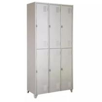 Armário Roupeiro de Aço Locker Academia Vestiário 6 Portas Guarda Volume