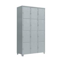 Armário Roupeiro De Aço Locker Vestiário com 12 Portas Guarda-Volumes