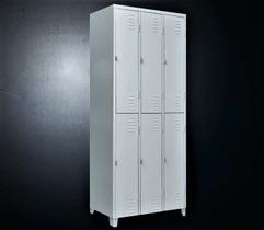 Armário Roupeiro De Aço Vestiário 6 Portas Locker