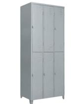 Armário Roupeiro De Aço Vestiário Academia 6 Portas Locker